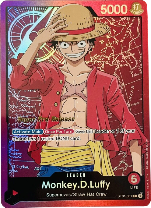 Monkey.D.Luffy (001) [Super Pre-Release Starter Deck: Straw Hat Crew] | Good Games Adelaide SA