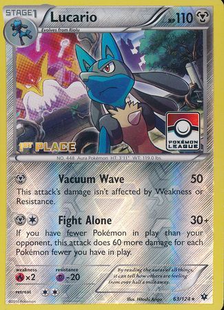 Lucario (63/124) (League Promo 1st Place) [XY: Fates Collide] | Good Games Adelaide SA