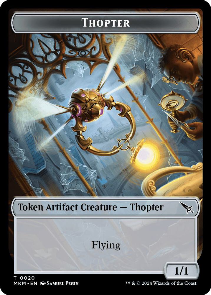 Thopter 0020 Human Double Sided Token 20 // 2 (Murders at Karlov Manor)  - Foil | Good Games Adelaide SA