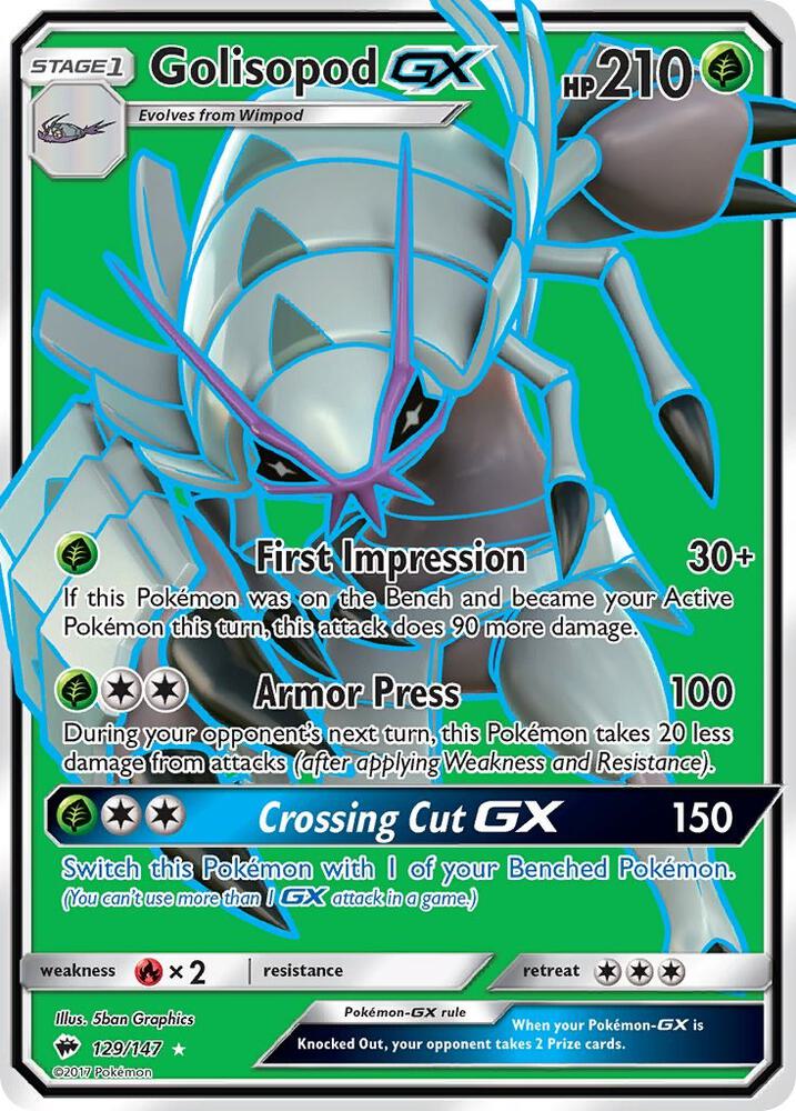Golisopod GX Full Art 129/147 (SM - Burning Shadows)  - Holofoil | Good Games Adelaide SA