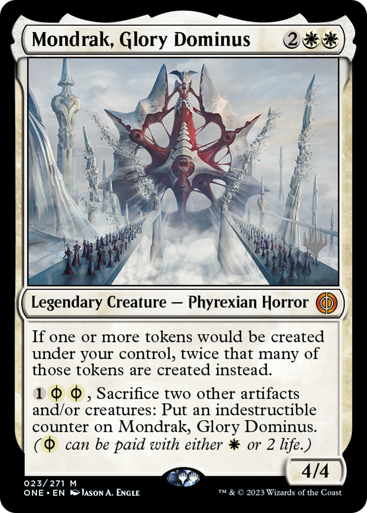 Mondrak, Glory Dominus (Promo Pack) [Phyrexia: All Will Be One Promos] | Good Games Adelaide SA