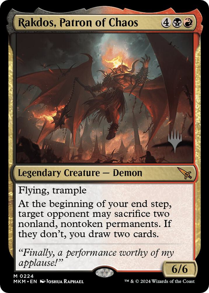 Rakdos Patron of Chaos 224 (Promo Pack: Murders at Karlov Manor)  - Foil | Good Games Adelaide SA