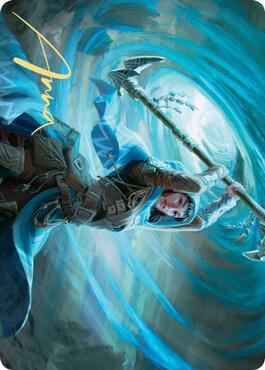 Sea Gate Stormcaller Art Card Gold Stamped Signature 50 (Art Series: Zendikar Rising)  | Good Games Adelaide SA