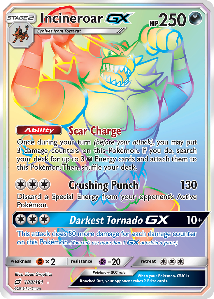 Incineroar GX (188/181) [Sun & Moon: Team Up] | Good Games Adelaide SA