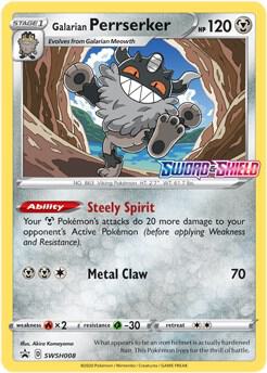 Galarian Perrserker Prerelease SWSH008 (SWSH: Sword & Shield Promo Cards)  - Holofoil | Good Games Adelaide SA