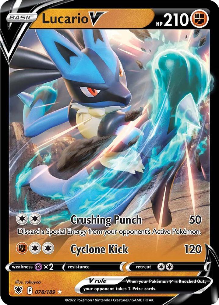 Lucario V 078/189 (SWSH10: Astral Radiance)  - Holofoil | Good Games Adelaide SA