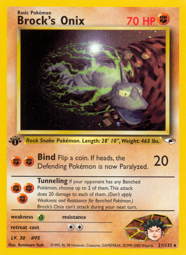 Brock's Onix (21/132) [Gym Heroes 1st Edition] | Good Games Adelaide SA