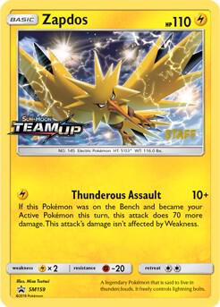 Zapdos Prerelease Staff SM159 (SM Promos)  - Holofoil | Good Games Adelaide SA