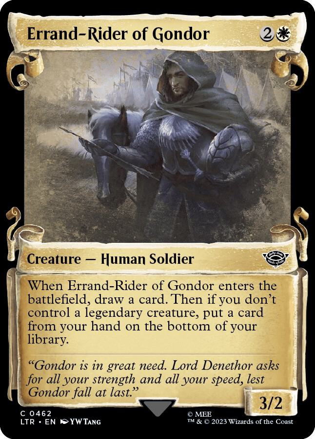 Errand-Rider of Gondor 462 (Universes Beyond: The Lord of the Rings: Tales of Middle-earth)  - Showcase Scroll Foil | Good Games Adelaide SA
