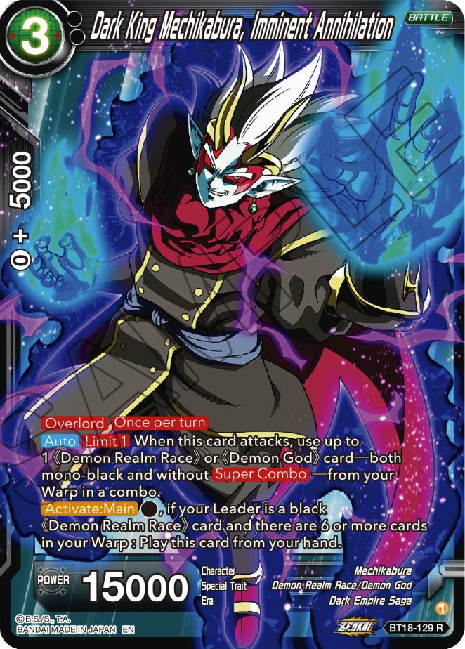 Dark King Mechikabura, Imminent Annihilation (BT18-129) [Dawn of the Z-Legends] | Good Games Adelaide SA