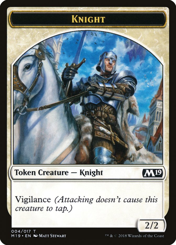 Knight Token [Core Set 2019 Tokens] | Good Games Adelaide SA