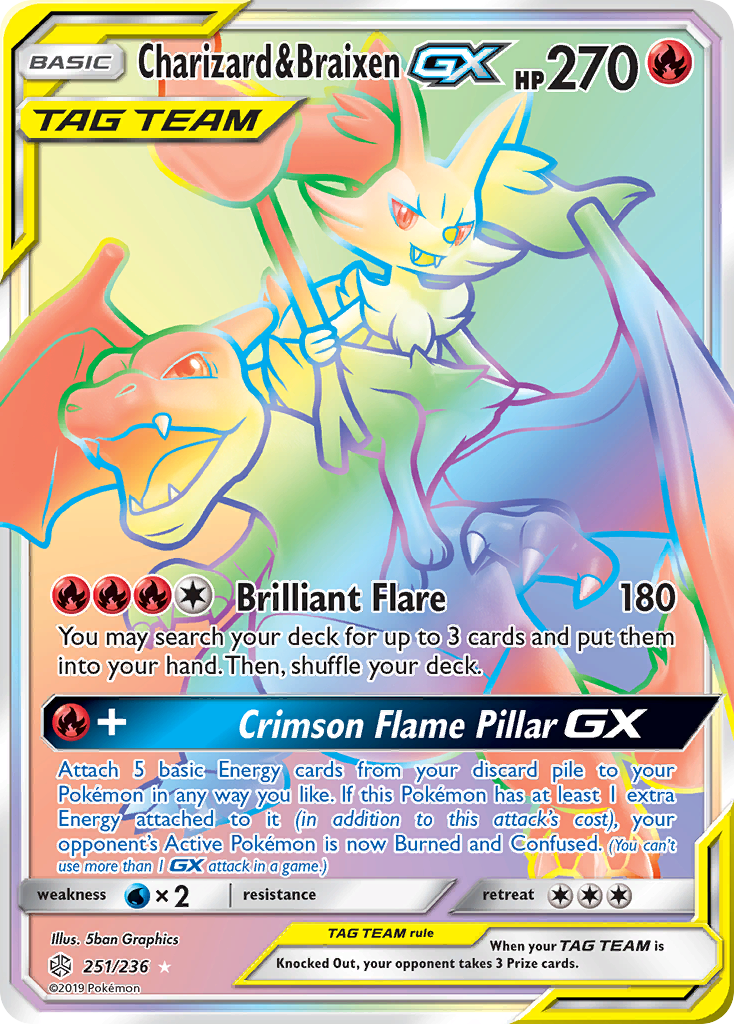 Charizard & Braixen GX (251/236) [Sun & Moon: Cosmic Eclipse] | Good Games Adelaide SA