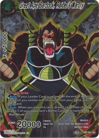 Great Ape Bardock, Raider's Warcry (Alternate Art) [DB1-061] | Good Games Adelaide SA