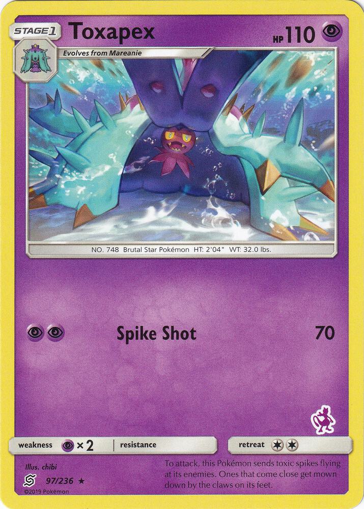 Toxapex 97 236 Mewtwo Stamped 097/236 (Battle Academy)  | Good Games Adelaide SA