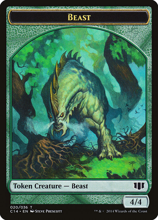 Elf Druid // Beast (020/036) Double-sided Token [Commander 2014 Tokens] | Good Games Adelaide SA