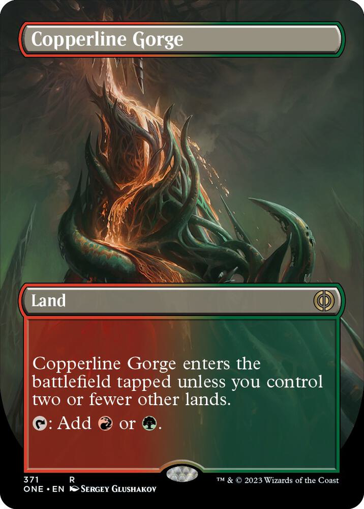 Copperline Gorge 371 (Phyrexia: All Will Be One)  - Borderless Foil | Good Games Adelaide SA