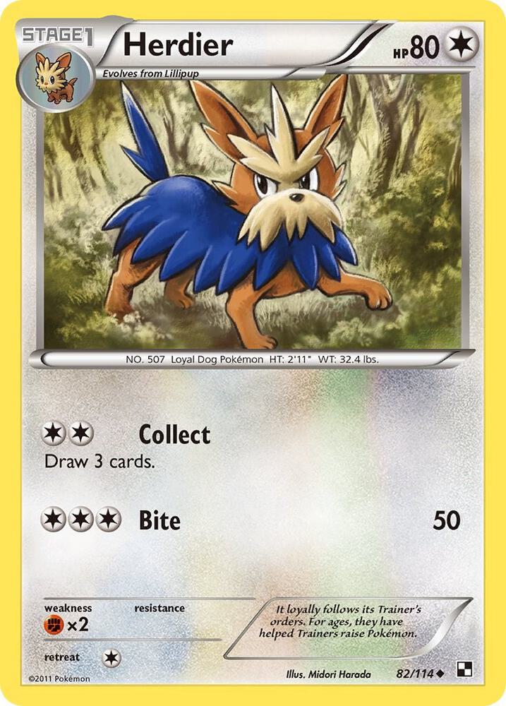 Herdier 82/114 (Black and White)  - Reverse Holofoil | Good Games Adelaide SA