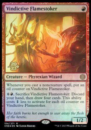 Vindictive Flamestoker [Phyrexia: All Will Be One Prerelease Promos] | Good Games Adelaide SA