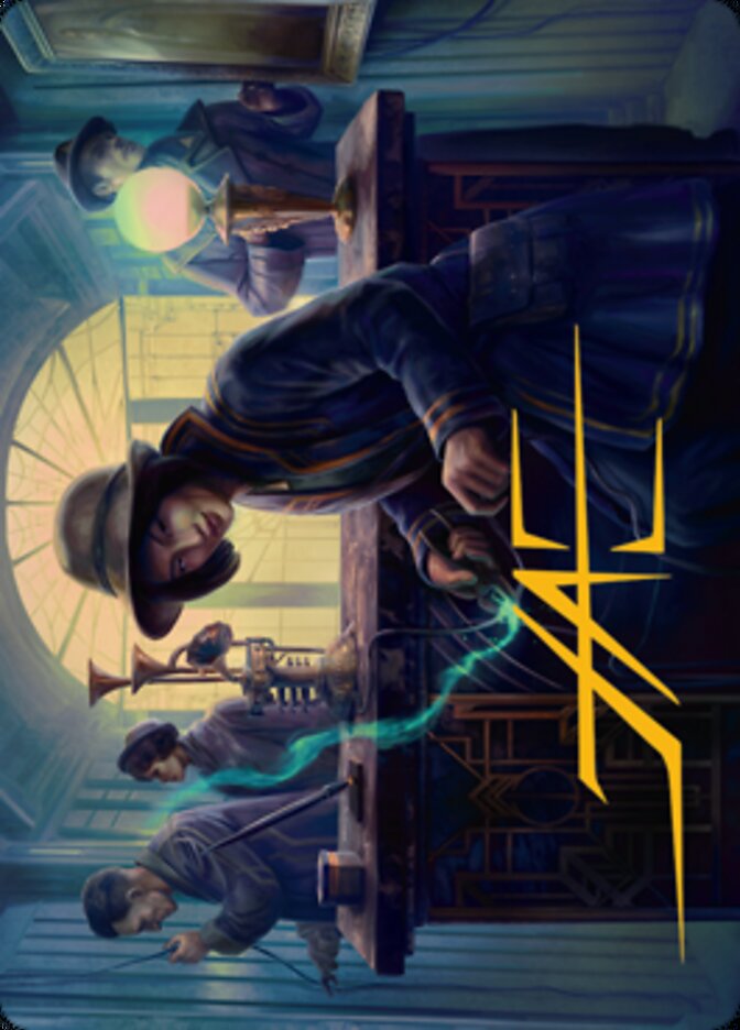 Wiretapping Art Card (Gold-Stamped Signature) [Streets of New Capenna Art Series] | Good Games Adelaide SA