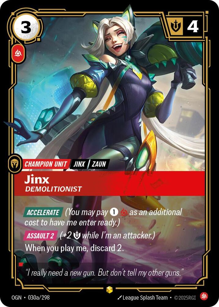 Jinx Demolitionist Alternate Art 030a/298 (Origins)  - Foil | Good Games Adelaide SA