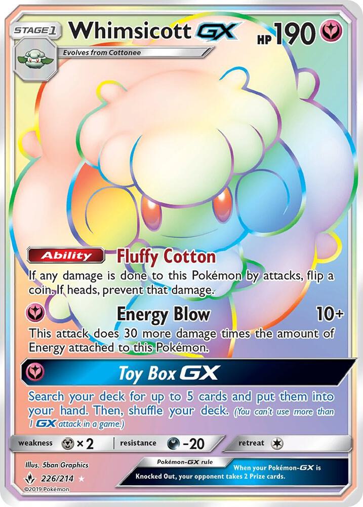 Whimsicott GX Secret 226/214 (SM - Unbroken Bonds)  - Holofoil | Good Games Adelaide SA
