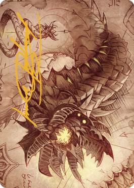 Wurmcoil Engine Art Card Gold Stamped Signature 81 (Art Series: The Brothers' War)  | Good Games Adelaide SA