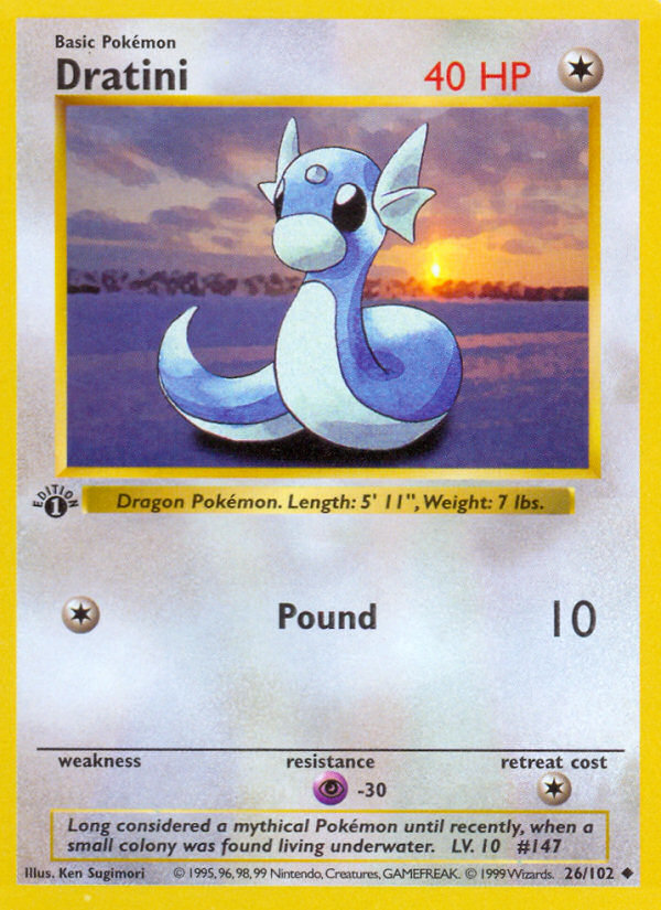 Dratini (26/102) (Shadowless) [Base Set 1st Edition] | Good Games Adelaide SA