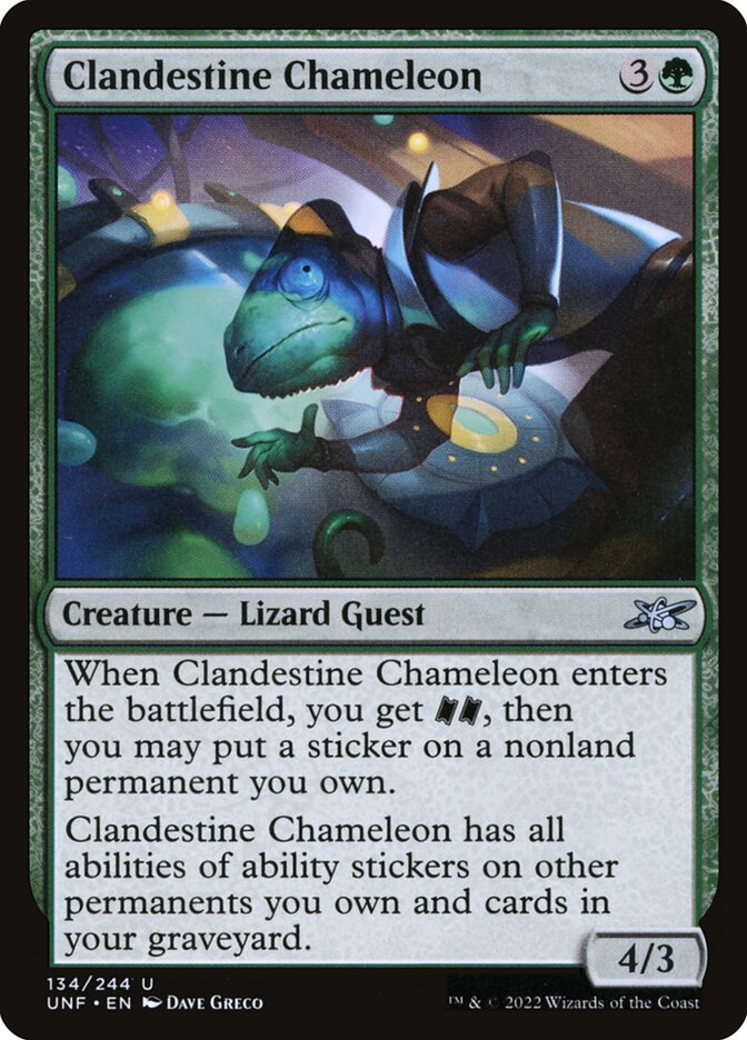 Clandestine Chameleon 134 (Unfinity)  - Foil | Good Games Adelaide SA