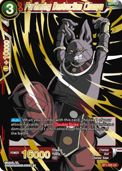 Furthering Destruction Champa (Alternate Art) (BT1-005) [Special Anniversary Set 2021] | Good Games Adelaide SA