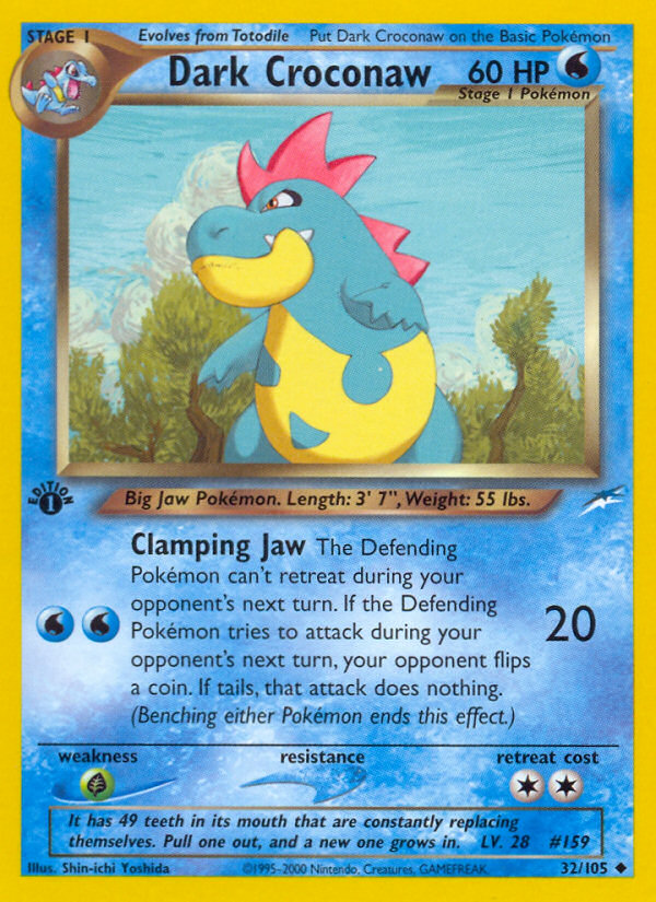 Dark Croconaw (32/105) [Neo Destiny 1st Edition] | Good Games Adelaide SA