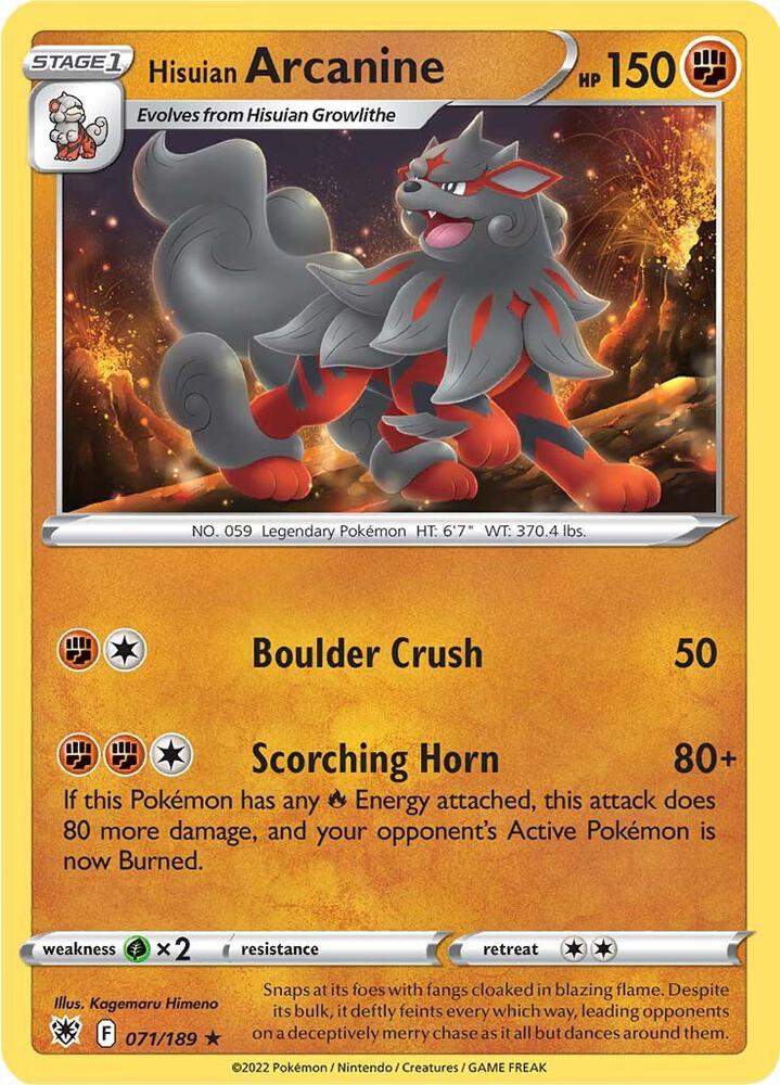 Hisuian Arcanine 071/189 (SWSH10: Astral Radiance)  | Good Games Adelaide SA
