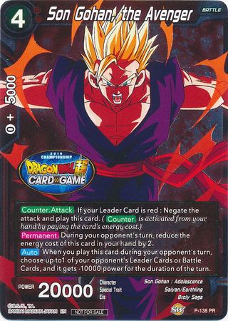 Son Gohan, the Avenger (Championship Final 2019) (P-138) [Tournament Promotion Cards] | Good Games Adelaide SA