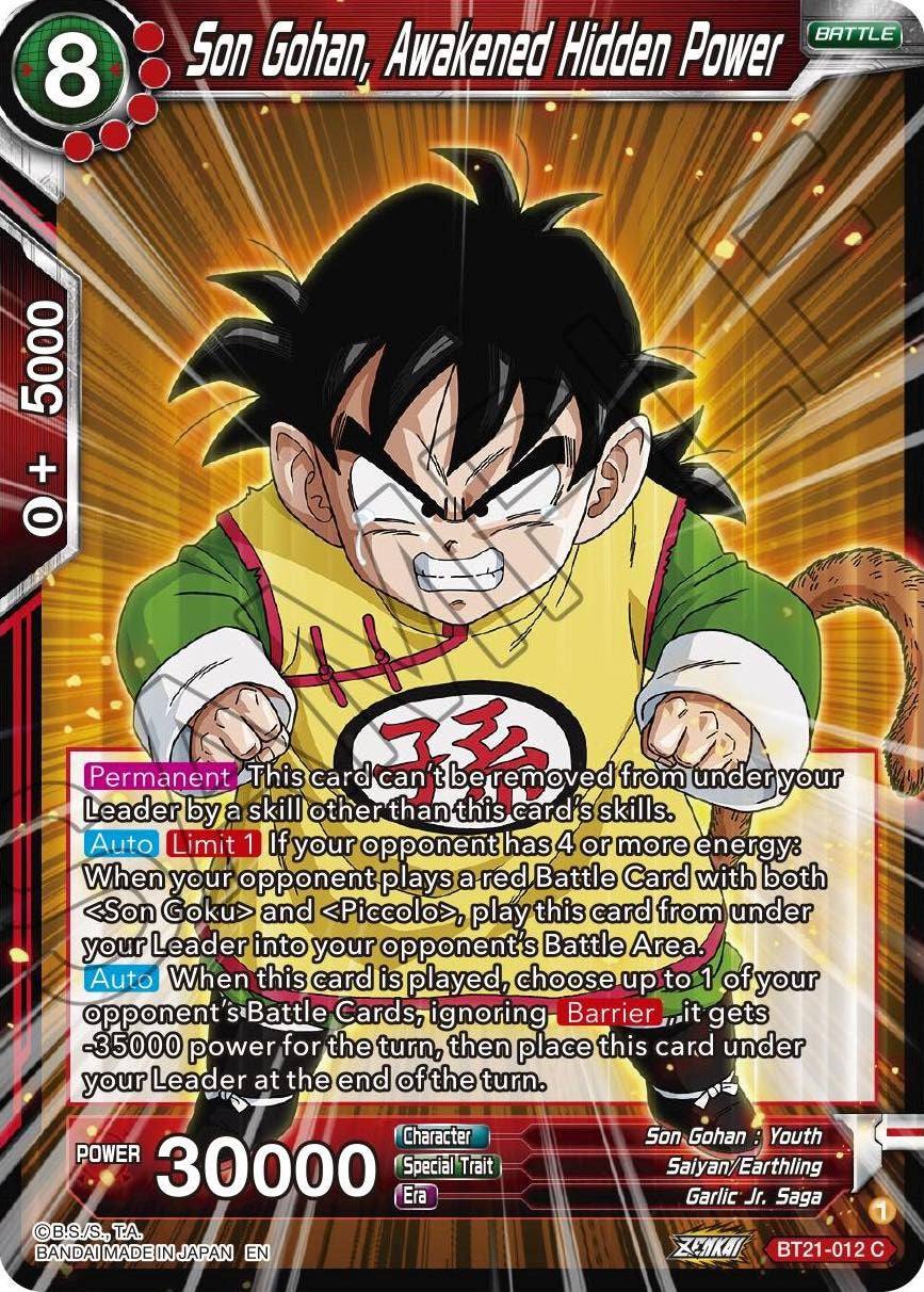 Son Gohan, Awakened Hidden Power (BT21-012) [ZENKAI Series: Set 04] | Good Games Adelaide SA