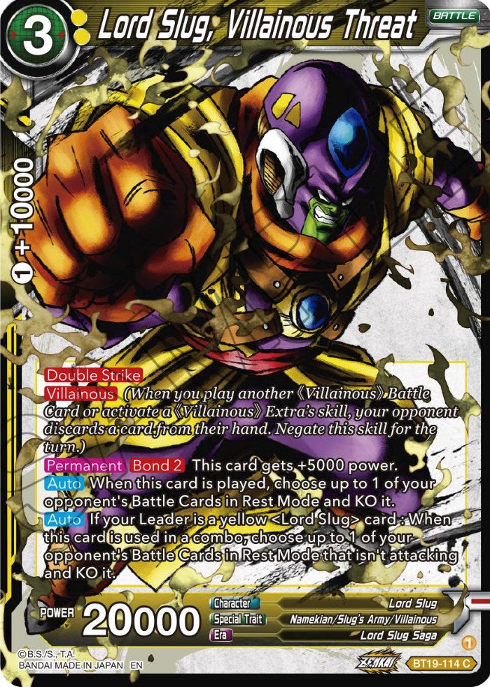 Lord Slug, Villainous Threat (BT19-114) [Fighter's Ambition] | Good Games Adelaide SA