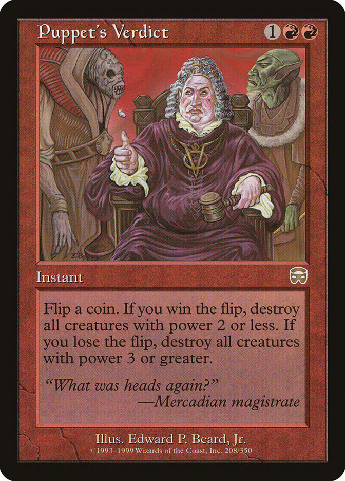 Puppet's Verdict 208 (Mercadian Masques)  - Foil | Good Games Adelaide SA