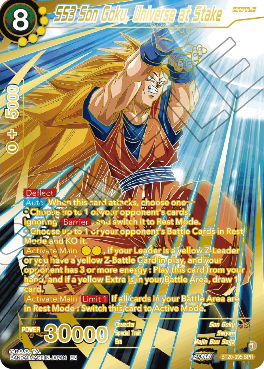 SS3 Son Goku, Universe at Stake (SPR) (BT20-095) [Power Absorbed] | Good Games Adelaide SA