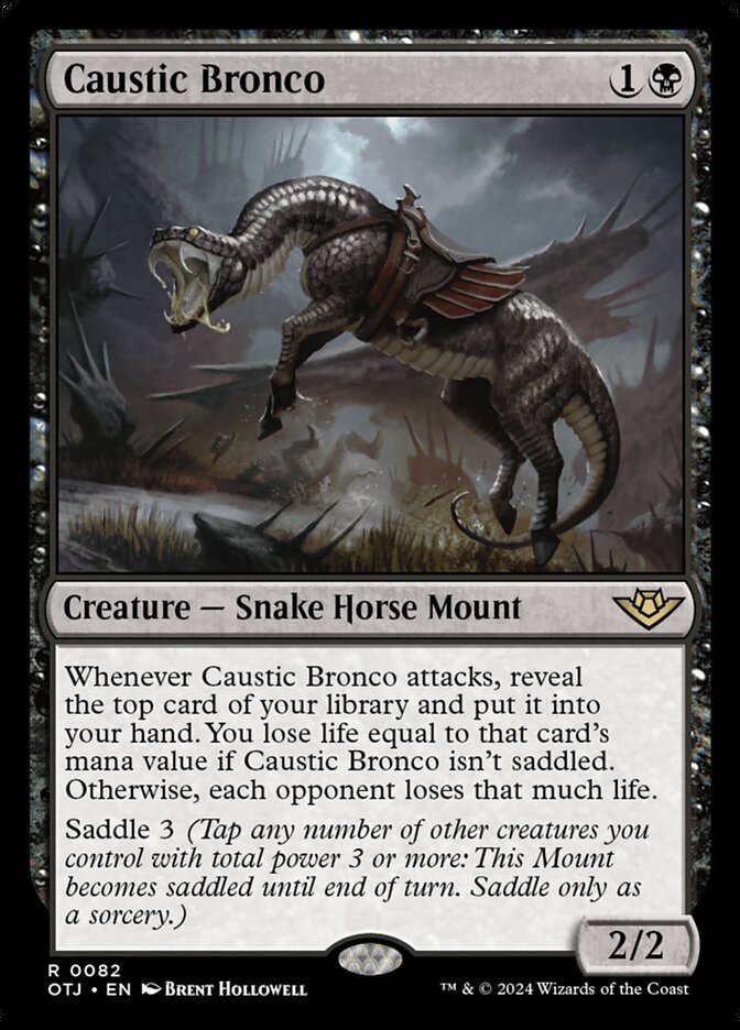 Caustic Bronco 82/286 (Outlaws of Thunder Junction)  - Foil | Good Games Adelaide SA