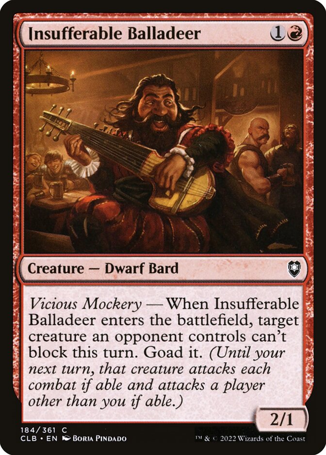 Insufferable Balladeer 184 (Commander Legends: Battle for Baldur's Gate)  | Good Games Adelaide SA