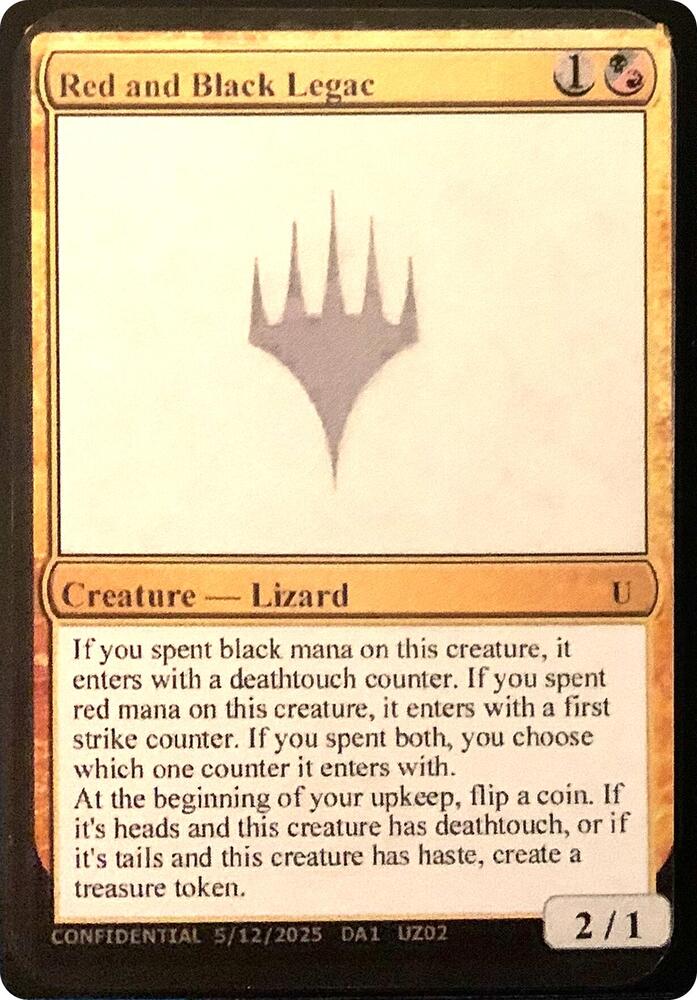 Red and Black Legac  (Un-Known Event Playtest Cards)  | Good Games Adelaide SA