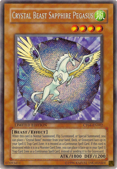 Crystal Beast Sapphire Pegasus [CT04-EN002] Secret Rare | Good Games Adelaide SA
