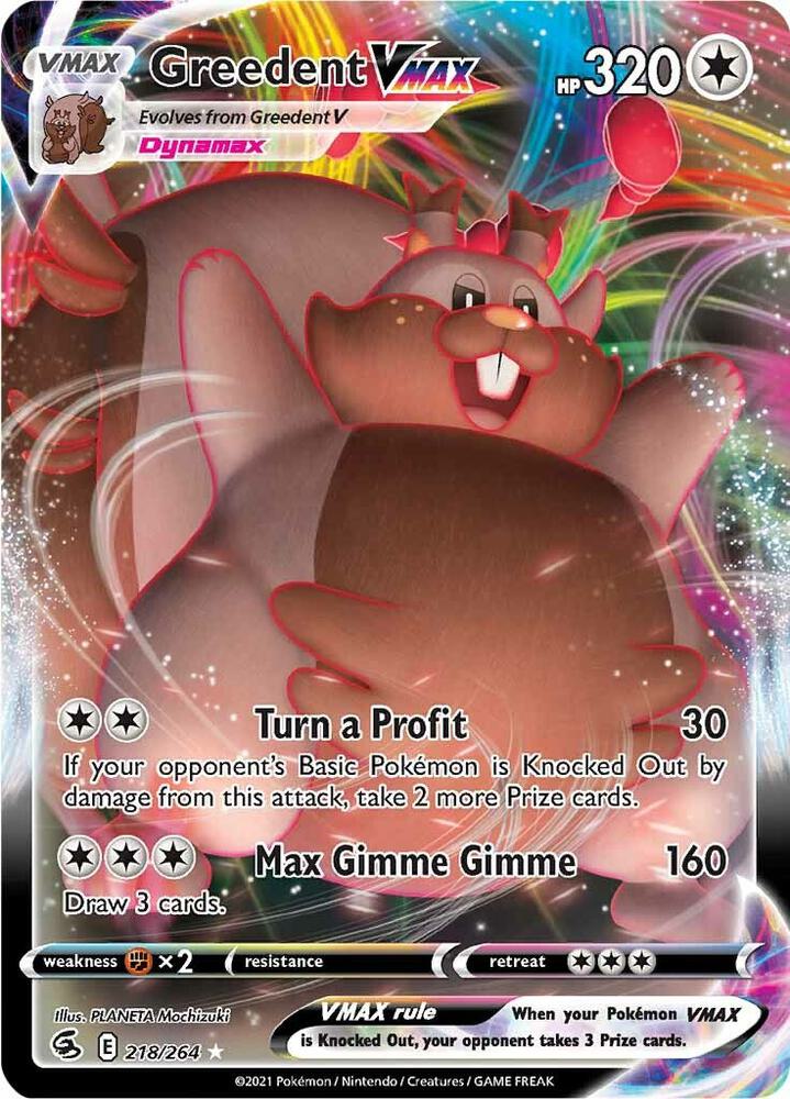 Greedent VMAX 218/264 (SWSH08: Fusion Strike)  - Holofoil | Good Games Adelaide SA