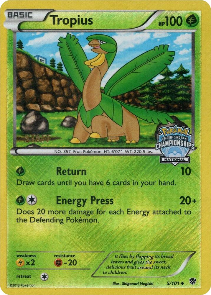 Tropius 5 101 National Championships Staff 005/101 (League & Championship Cards)  - Reverse Holofoil | Good Games Adelaide SA
