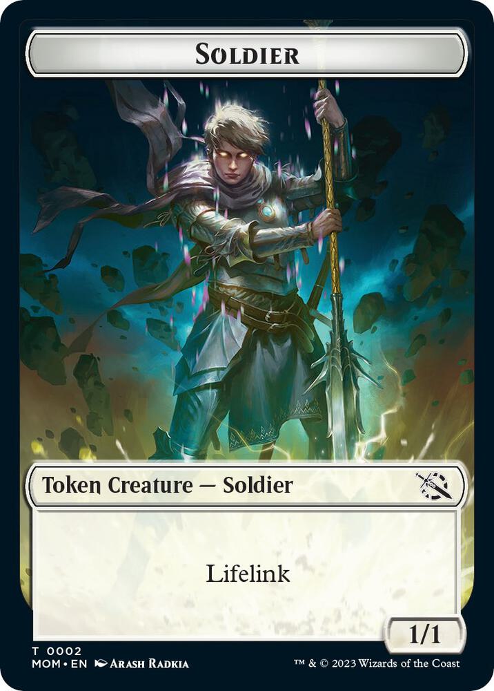 Soldier Knight Double Sided Token 2 // 10 (March of the Machine)  - Foil | Good Games Adelaide SA