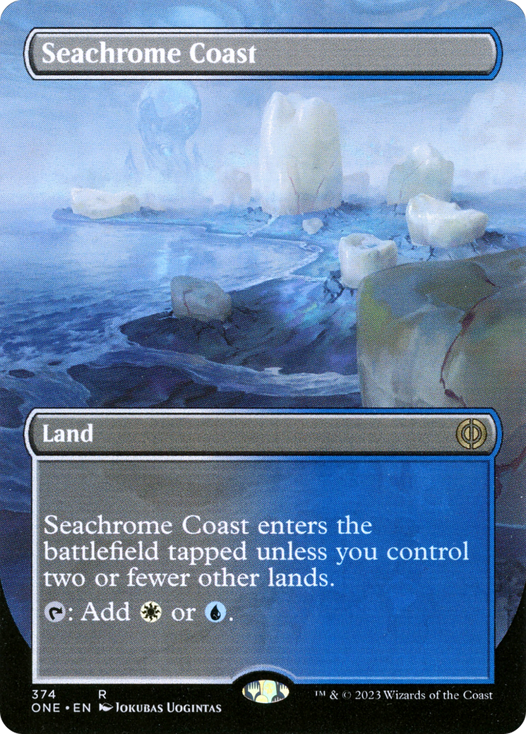 Seachrome Coast (Borderless Alternate Art) [Phyrexia: All Will Be One] | Good Games Adelaide SA