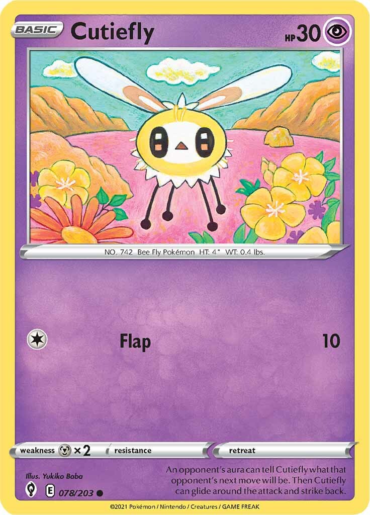 Cutiefly (078/203) [Sword & Shield: Evolving Skies] | Good Games Adelaide SA