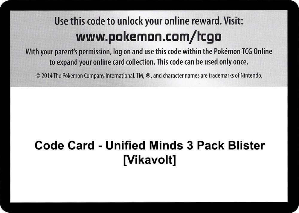 Code Card Unified Minds 3 Pack Blister Vikavolt  (SM - Unified Minds)  | Good Games Adelaide SA