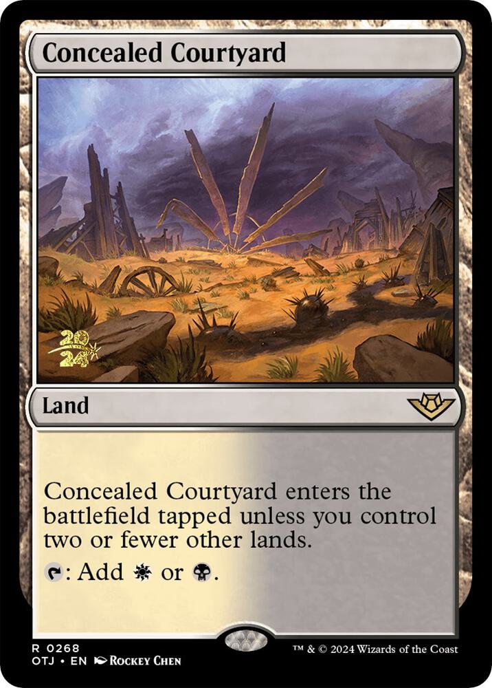 Concealed Courtyard OTJ 268 (Prerelease Cards)  - Foil | Good Games Adelaide SA