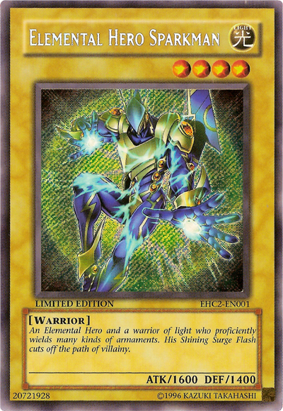 Elemental Hero Sparkman [EHC2-EN001] Secret Rare | Good Games Adelaide SA