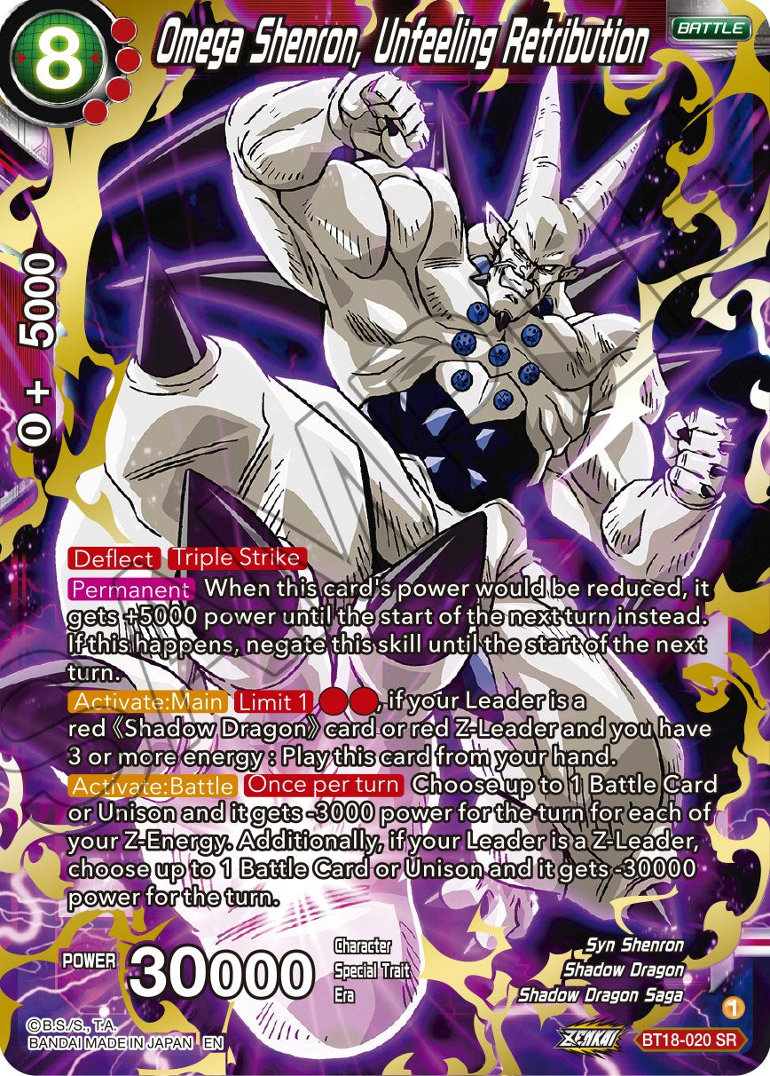 Omega Shenron, Unfeeling Retribution (BT18-020) [Dawn of the Z-Legends] | Good Games Adelaide SA