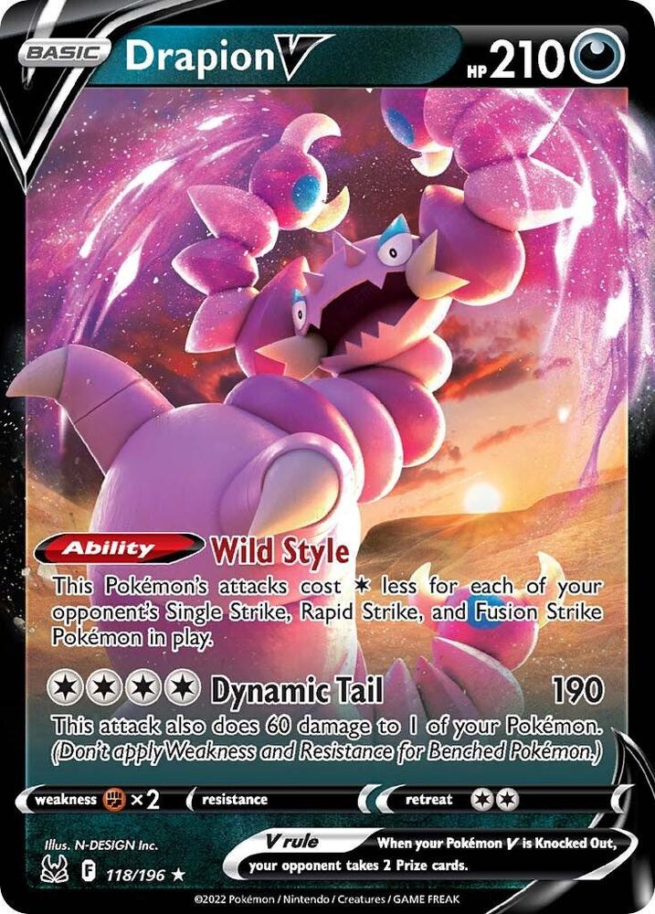 Drapion V 118/196 (SWSH11: Lost Origin)  - Holofoil | Good Games Adelaide SA